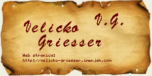 Veličko Griesser vizit kartica